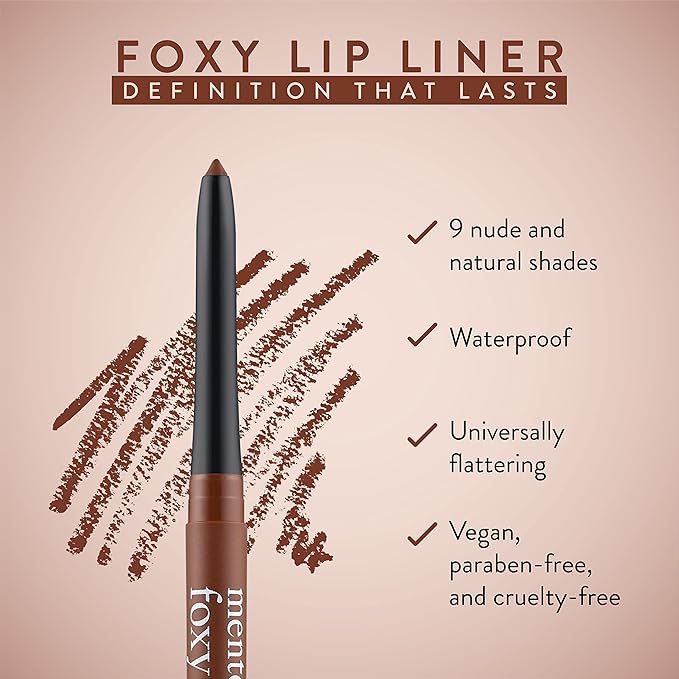Mented Cosmetics Lip Liner for Women, Dark Brown Lipliner Lip Pencil, Waterproof Lipliner, Vegan + Cruelty Free Makeup, Foxy