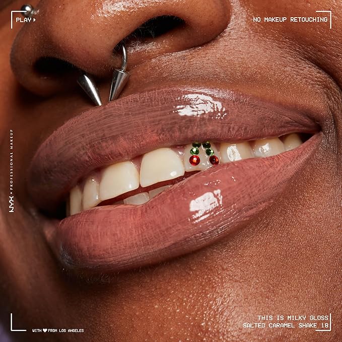 NYX PROFESSIONAL MAKEUP This Is Milky Gloss, Lip Gloss with 12 Hour Hydration, Vegan - Salted Caramel Shake (Caramel)