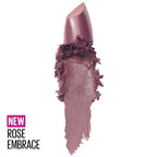 Maybelline Color Sensational Lipstick, Lip Makeup, Cream Finish, Hydrating Lipstick, Nude, Pink, Red, Plum Lip Color, Rose Embrace, 0.15 oz; (Packaging May Vary)
