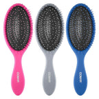 Conair Detangling Brush 3PK - For wet and dry - Ideal for all types - curly brush - brushes for women - detangler brush - brushes for women - Blue, Pink, Gray Assorted