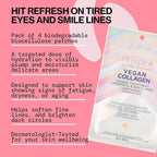 Pacifica Undereye & Smile Mask Set – Vegan Collagen Hydro Treatment with Hyaluronic Acid, Hydrating for Dark Circles, Dry & Combination Skin, Vegan & Cruelty-Free, 2 Pieces