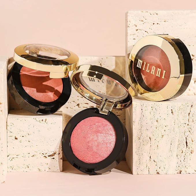 Milani Baked Blush, Powder Blush for Cheeks, Cruelty Free Makeup - Shape, Contour & Highlight Face for a Shimmery or Matte Finish -Corallina
