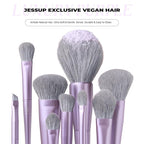 Jessup Makeup Brushes Set Professional 14pcs Vegan Make Up Brushes, Foundation Eyeshadow Concealer Contour Powder Blush Blending Eyeliner Brush, Premium Synthetic Fiber, Luxury Purple T512