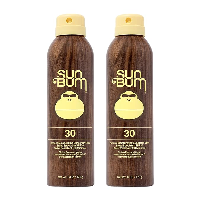 Sun Bum Original SPF 30 Sunscreen Body Spray | Broad Spectrum Moisturizing Sunblock with Vitamin E | Hawaii 104 Act Compliant (Octinoxate & Oxybenzone Free) | 2 Pack, 6 oz