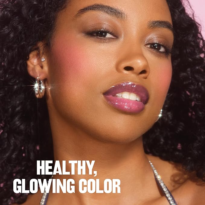 Revlon Glimmer Blush Drops, Liquid Blush for Cheeks, Liquid to Velvety Powder Finish, Glowy, High Pigment, 103 Field of Roses, 0.32 fl oz