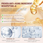 AH-8 Firming Neck Cream with Roller - Anti-Aging Moisturizer for Neck & Chest - Lifts, Tightens, Deeply Hydrates, Reduces Fine Lines & Wrinkles - For Crepey, Sagging Skin - 4.23 fl.oz