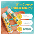 Rubber Ducky Lip Sunscreen SPF 44, Kids Vegan Lip Balm with Vitamin E, UV Protection, Water Resistant, Untinted, Vanilla Flavor, Broad Spectrum
