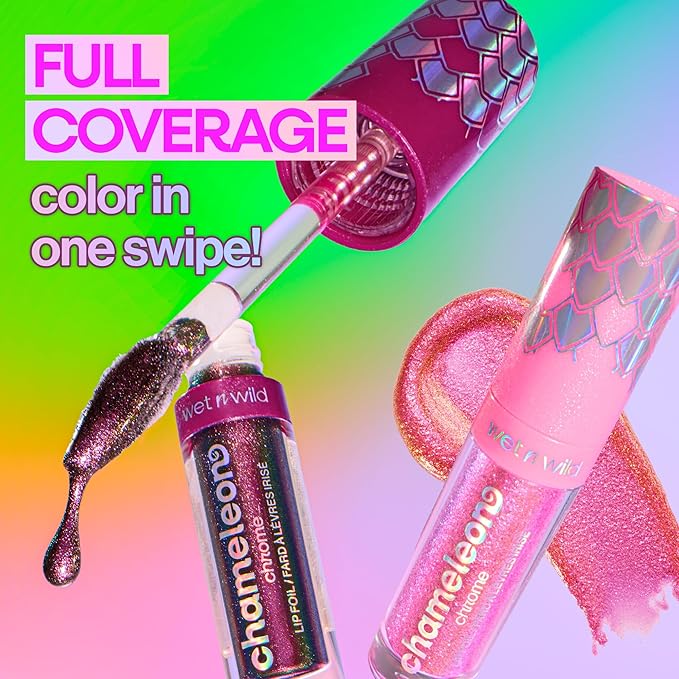 wet n wild Chameleon Chrome Lip Foil, Bold Light-Reflecting Pigments, Multidimensional Shine, Non-Sticky Smooth Formula,Vegan & Cruelty-Free - Halo's Way