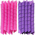Aimin 50pcs Spiral Heatless Hair Curlers For Long Hair, 22Inch No Heat Curlers Kit With 6pcs Styling Hooks (purple-pink)