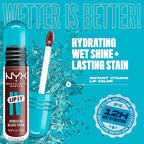 NYX PROFESSIONAL MAKEUP Lip IV Hydrating Glossy Lip Stain with 12HR Hydration - Mocha Me Wet (Brown)