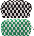 Pazimiik checkered makeup bag for