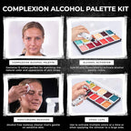 Complexion Alcohol-Activated Palette, Activator, and Remover Kit, Professional SFX Makeup Set