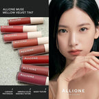 Mellow Velvet Lip Tint | Non-Sticky Lightweight Korean Lip Stain, High Pigmented Long Lasting Moisturizing Soft Matte Liquid Lipstick, Natural Vivid Color, Sun Dance Scarlet