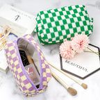 Pazimiik checkered makeup bag for