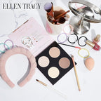 Elevate Your Beauty Routine with Ellen Tracy Contour Palettes - 4 Expertly Designed Shades for Effortless Sculpting.