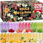 320 Pcs Lip Balm Bulk, 12 Flavored Pack of Lip Balms Natural Lip Balm Pack, Moisturising Organic Lip Balm Set for Cracked Lips, Bulk Gifts Stocking Stuffers Party Favors(4.2g/0.15oz)