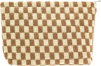 Pazimiik knitted checkered makeup bag