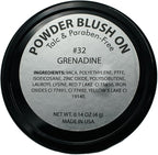 Grenadine Orange Coral Summer Red Blush Pressed Cheek Color Powder, Talc & Paraben Free, 4 Grams, No Animal Testing & Cruelty Free