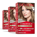 Revlon ColorSilk with Bond Repair Complex, Blonde Permanent Hair Color, 100% Gray Coverage, Ammonia Free Hair Dye, Vegan Keratin, 60 Dark Ash Blonde (Pack of 3)