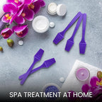 PANA 200pcs Cosmetic Make Up Disposable Plastic 2.5" Spatulas Skin Care Facial Cream Mask Spatula (PURPLE-200 Pieces in a Box)