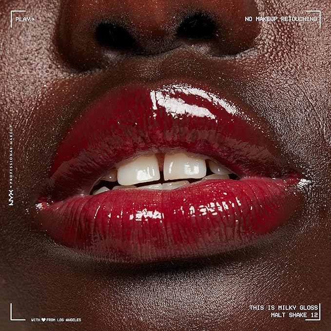 NYX PROFESSIONAL MAKEUP This Is Milky Gloss, Lip Gloss with 12 Hour Hydration, Vegan - Malt Shake (Warm Red)