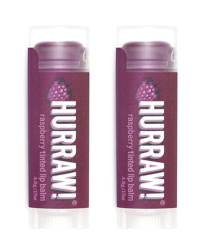 Hurraw! Raspberry Tinted Lip Balm, 2 Palm