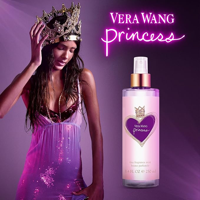 Vera Wang Princess Body Mist 8.4 fl oz (Pack of 1), Notes of Apple, Quava, and Vanilla, Women's Fragrance, Long Lasting, Everyday Fragrance