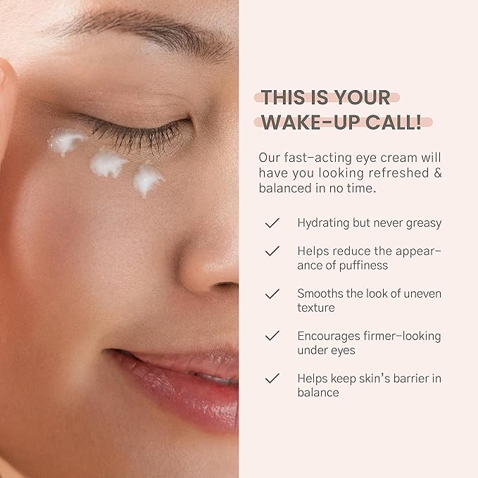 Karuna - Wake Up Eye Cream with Coffee Cherry & Tri-Peptides, Caffeine Eye Cream, Under Eye Brightener, Anti Aging Serum, Moisturizer for Puffiness, Boost Collagen for Fine Lines & Dark Circles, 15 ml