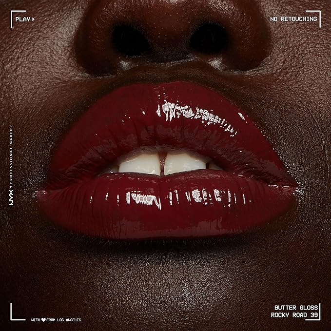 NYX PROFESSIONAL MAKEUP Butter Gloss, Non-Sticky Lip Gloss - Rocky Road (Wine)