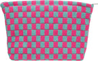 Pazimiik knitted checkered makeup bag
