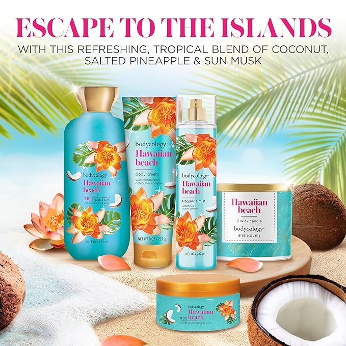 Bodycology Long-Lasting Fragrance Body Mist, Hawaiian Beach, 8 fl oz