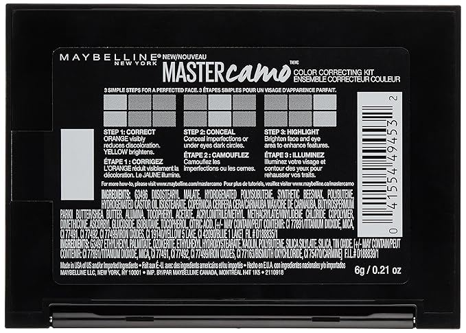 Maybelline New York Facestudio Master Camo Color Correcting Kit, Deep, 0.21 oz.