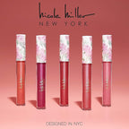 Nicole Miller Lip Gloss Collection Shimmery Glosses for Women and Girls Long Lasting Color Set with Rich Varied Colors, Flowery Pink, 10 Count (Pack of 1)