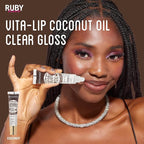Ruby Kisses Broadway Vita-Lip Clear Lip Gloss (Coconut Oil 12 Pack), Ultra-Hydrating & Soothing Formula with Vitamin Oils, High-Shine Non-Sticky Finish, Healing Glossy Lip Balm Locks in Moisture