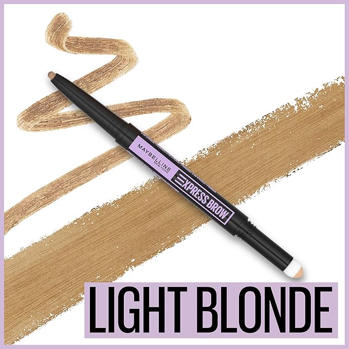 Maybelline Express Brow 2-In-1 Pencil and Powder Eyebrow Makeup, Light Blonde, 1 Count
