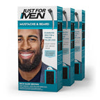 Just For Men Mustache & Beard, Beard Dye for Men with Brush Included, With Keratin Biotin Aloe and Coconut Oil for Healthy Facial Hair - Rich Dark Brown, M-47, Pack of 3 (Packaging May Vary)
