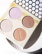 Beauty Bakerie Milk & Honey Highlighter Makeup Palette, Shimmer Highlighter for a Natural Glow, 4 Shades