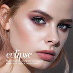 Pippa of London Eclipse Highlighter Palette 381 Make Up for Cheeks and Face with 4 Luxury Highlighters in a Silver Gold Case with Mirror