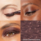 LAURA GELLER NEW YORK Kajal Longwear Kohl Eyeliner Pencil Duo - Dark Brown & Smoky Amethyst - Caffeine and Vitamin E - Smooth & Blendable Liner - Built-In Sharpener