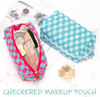 Pazimiik checkered makeup bag for