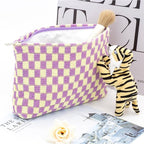 Pazimiik knitted checkered makeup bag