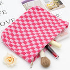 Pazimiik knit checkered makeup bag