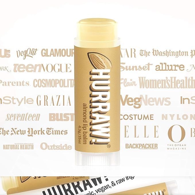 Hurraw! Almond Lip Balm, 2 Pack: Palm