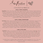 SheaMoisture Moisturize and Define Shampoo, Conditioner and Styling Milk for Curly Hair Care Coconut and Hibiscus with Shea Butter and Coconut Oil