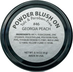 Georgia Peach Orange Tangerine Summer Blush Pressed Cheek Blush Color Contour Powder, Talc & Paraben Free, 4 Grams, No Animal Testing & Cruelty Free