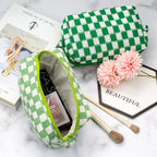 Pazimiik checkered makeup bag for