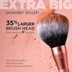 Real Techniques Extra Big Powder Brush, Large Makeup Brush For Powder, Fluffy Head For All-Over Setting, XL Oversized Brush For Quick Application, Cruelty-Free, Synthetic Bristles, 1 Count