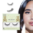 KISS Lash Couture The Muses Collection False Eyelashes - Legacy, Black, Rounded, Doe-Eyed, Refined Faux Silk, Contact Lens Friendly, Pliable Band, Comfortable, Reusable, Cruelty Free, Vegan | 1 Pair