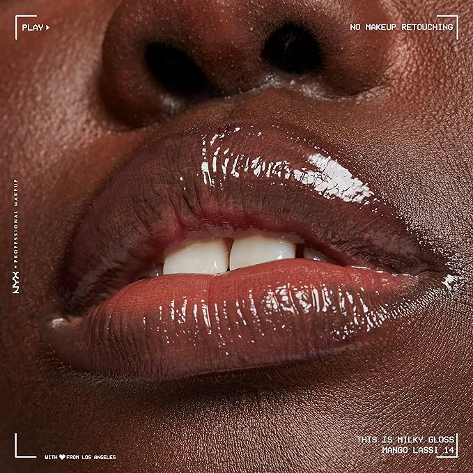 NYX PROFESSIONAL MAKEUP This Is Milky Gloss, Lip Gloss with 12 Hour Hydration, Vegan - Mango Lassi (Orange Cream)