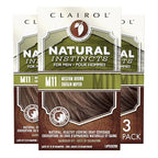 Clairol Natural Instincts Semi-Permanent Hair Dye for Men, M11 Medium Brown Hair Color, Pack of 3